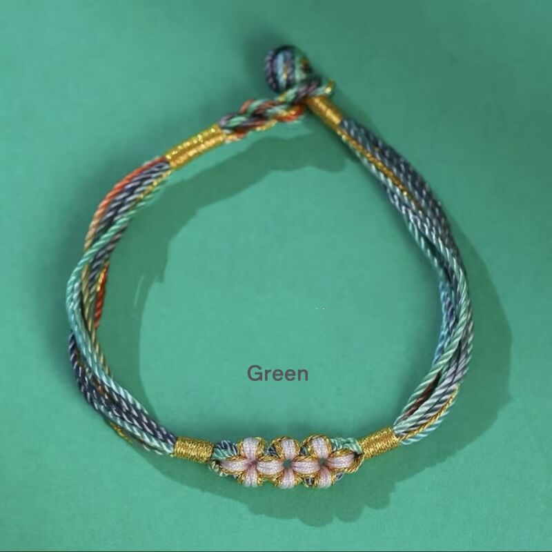 LuckyCharms Peach Blossom Colorful Braided Blessing Bracelet