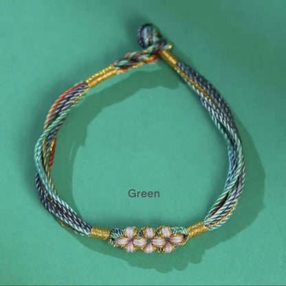 LuckyCharms Peach Blossom Colorful Braided Blessing Bracelet