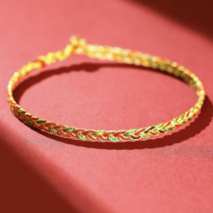 LuckyCharms Snake-textured Colorful Braided Blessing Hand Rope Bracelet