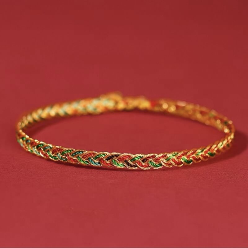 LuckyCharms Snake-textured Colorful Braided Blessing Hand Rope Bracelet