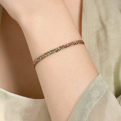 LuckyCharms Snake-textured Colorful Braided Blessing Hand Rope Bracelet