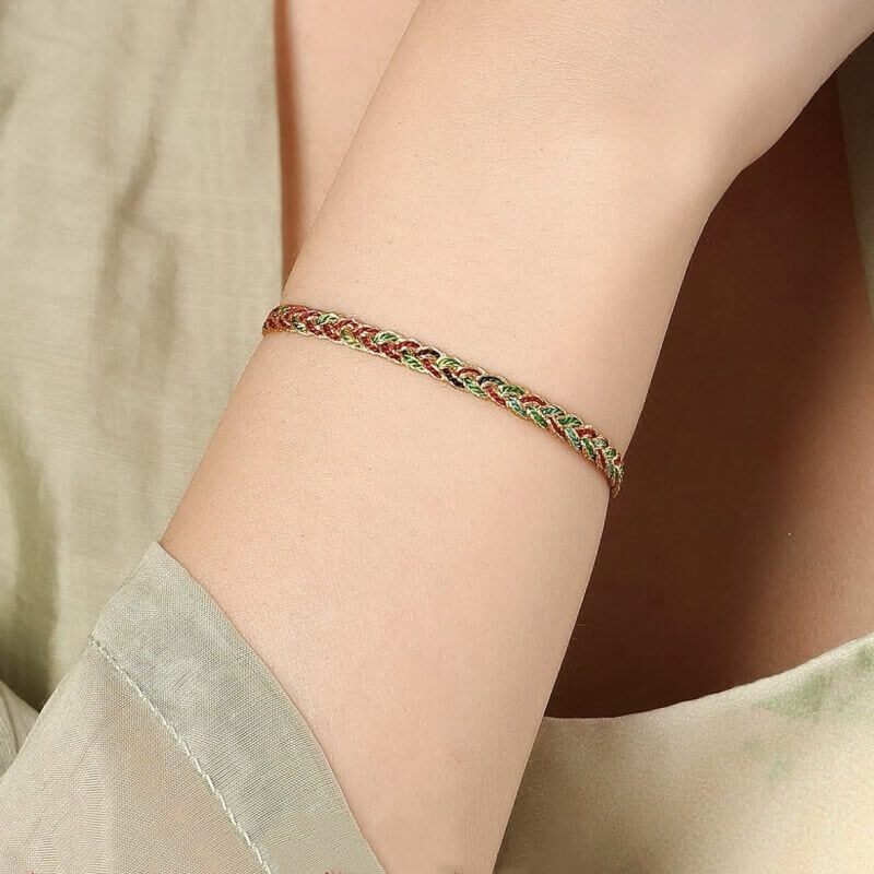 LuckyCharms Snake-textured Colorful Braided Blessing Hand Rope Bracelet