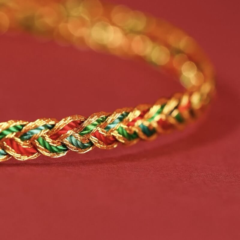 LuckyCharms Snake-textured Colorful Braided Blessing Hand Rope Bracelet