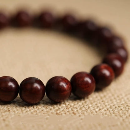 LuckyCharms Hetian Jade Guru Bead Red Sandalwood Beaded Bracelet