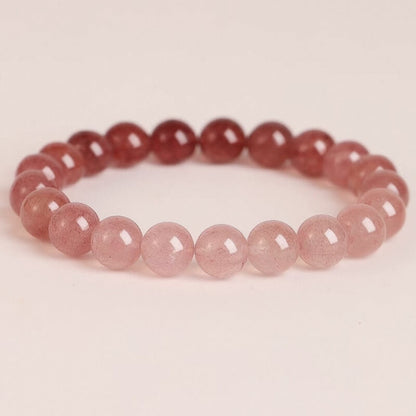 LuckyCharms Natural Strawberry Quartz Gradient Pink Love Blessing Bracelet
