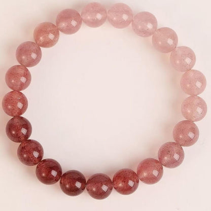LuckyCharms Natural Strawberry Quartz Gradient Pink Love Blessing Bracelet