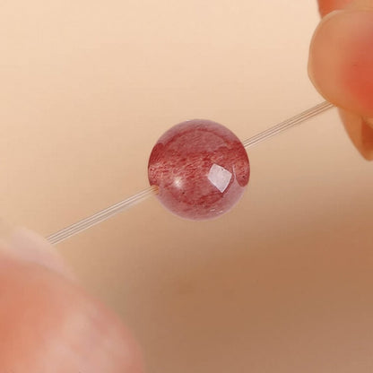 LuckyCharms Natural Strawberry Quartz Gradient Pink Love Blessing Bracelet