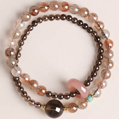 LuckyCharms Natural Smoky Quartz Brown Peace & Protection Blessing Bracelet