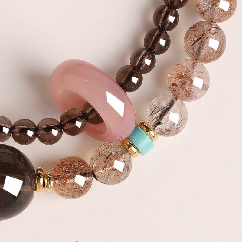 LuckyCharms Natural Smoky Quartz Brown Peace & Protection Blessing Bracelet