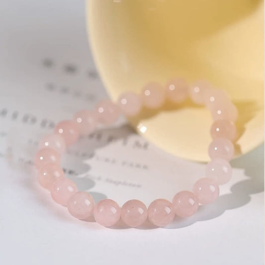 LuckyCharms Natural Rose Quartz Pink Fortune & Love Blessing Bracelet
