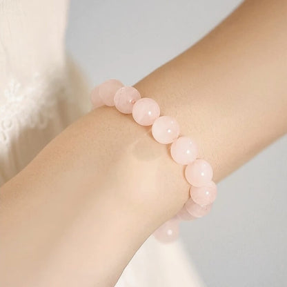 LuckyCharms Natural Rose Quartz Pink Fortune & Love Blessing Bracelet