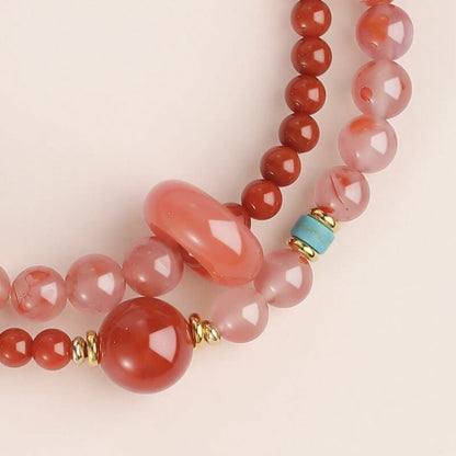 LuckyCharms Natural Southern Red Agate Luck & Success Blessing Bracelet