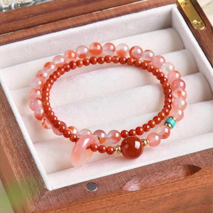 LuckyCharms Natural Southern Red Agate Luck & Success Blessing Bracelet