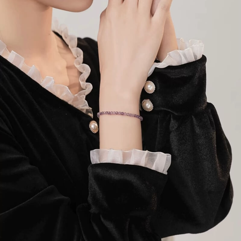 LuckyCharms Natural Tanzanite Purple Love & Wisdom Blessing Bracelet