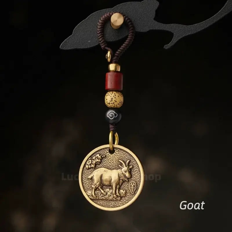 Chinese Zodiac Solid Pure Brass Keychain Protection Charm-LuckyCharms.Shop