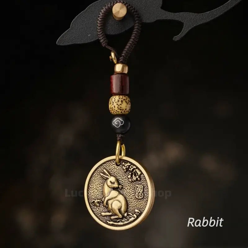 Chinese Zodiac Solid Pure Brass Keychain Protection Charm-LuckyCharms.Shop
