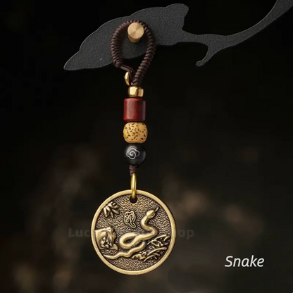 Chinese Zodiac Solid Pure Brass Keychain Protection Charm-LuckyCharms.Shop