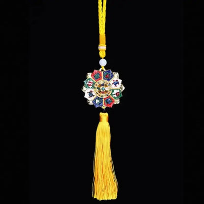 Eight Auspicious Symbols Car Hanger | Tibetan Buddhist Protecting Charm for Vehicle-LuckyCharms.Shop