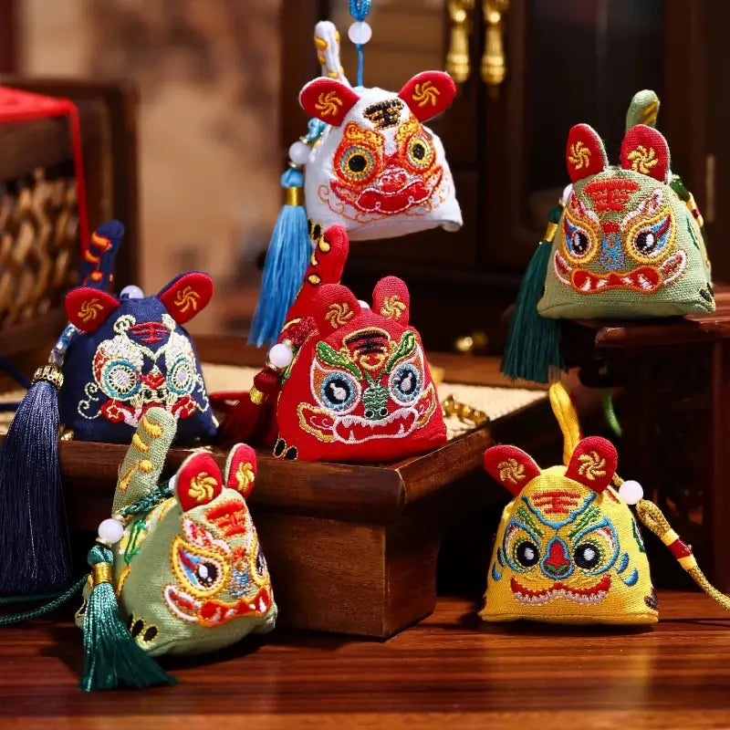 Pure Cotton 3D Embroidery Tiger Sachet for Luck and Protection-LuckyCharms.Shop