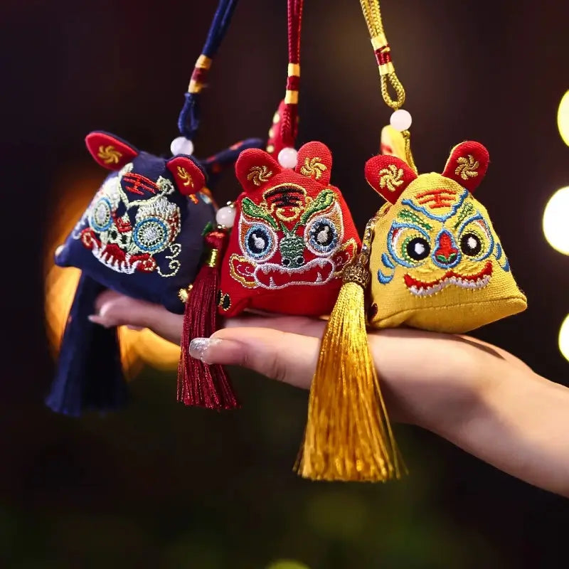 Pure Cotton 3D Embroidery Tiger Sachet for Luck and Protection-LuckyCharms.Shop