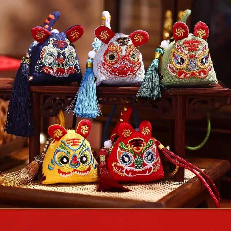 Pure Cotton 3D Embroidery Tiger Sachet for Luck and Protection-LuckyCharms.Shop
