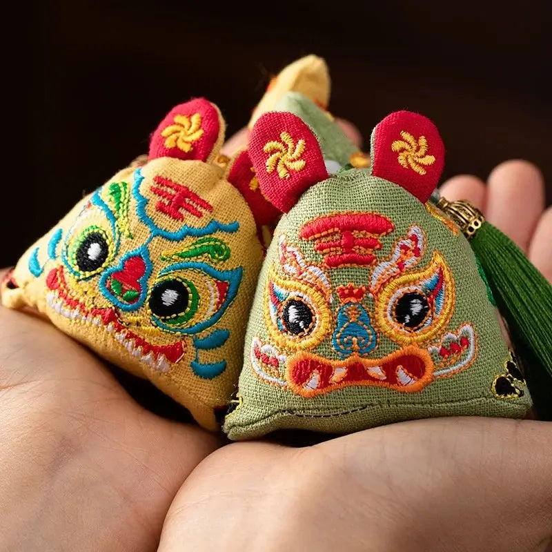 Pure Cotton 3D Embroidery Tiger Sachet for Luck and Protection-LuckyCharms.Shop