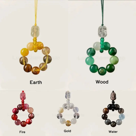 Mount Putuo Blessing Pixiu Five Elements WUXING Crystal Pendant FENGSHUI-LuckyCharms.Shop