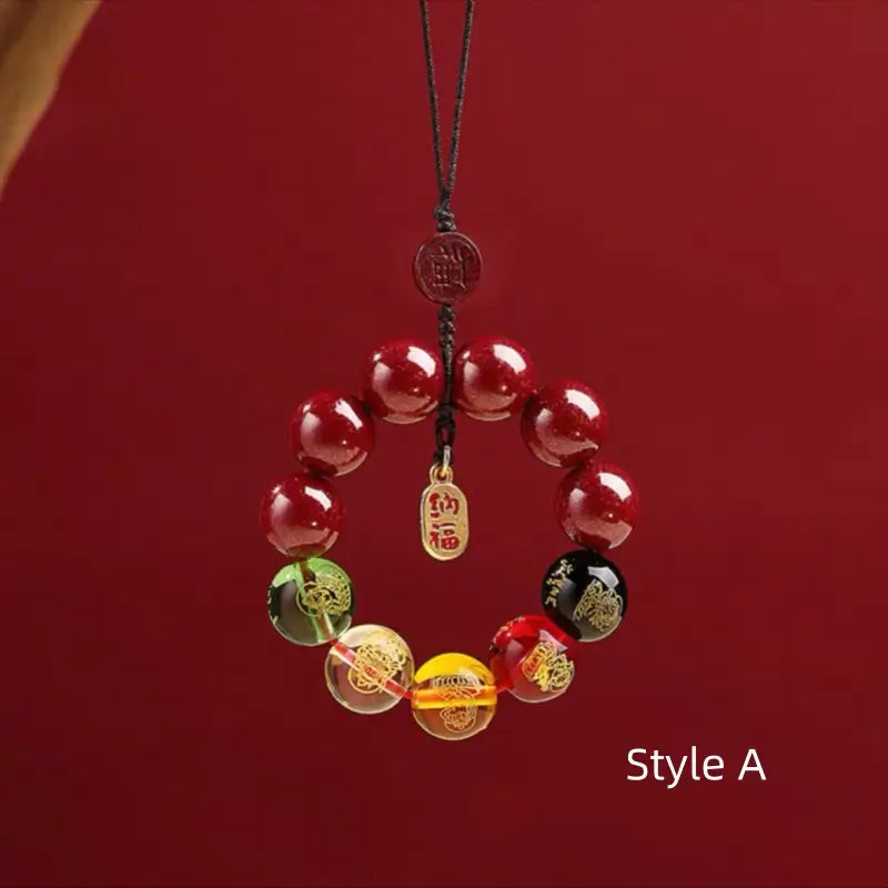 霊隠寺御神徳辰砂鈴お守り｜五福神、五行瑪瑙、車・バッグのお守り