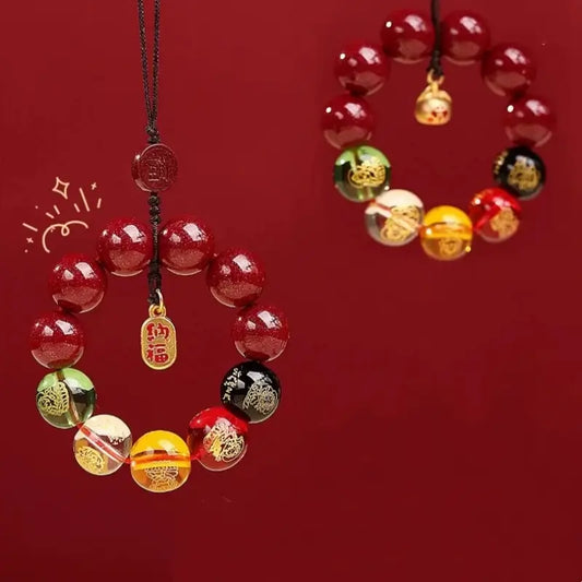 霊隠寺御神徳辰砂鈴お守り｜五福神、五行瑪瑙、車・バッグのお守り