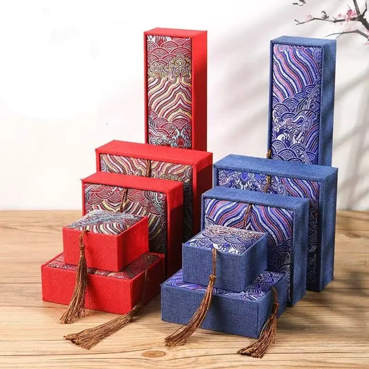 Chinese-Style Embroidered Tasseled Brocade Jewelry Box-LuckyCharms.Shop