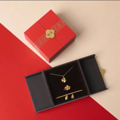 Boîte à bijoux avec devanture à double porte et cadre doré Heritage