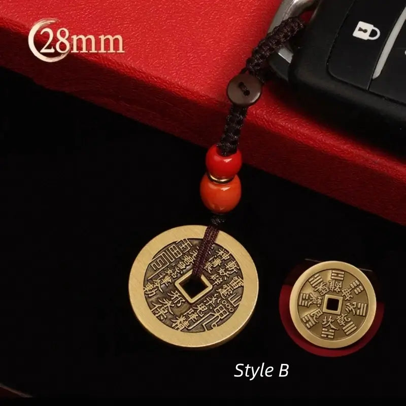 Longhu Mountain Mountain Ghost Blessing Auspicious Coin Pendant / Keychain-LuckyCharms.Shop