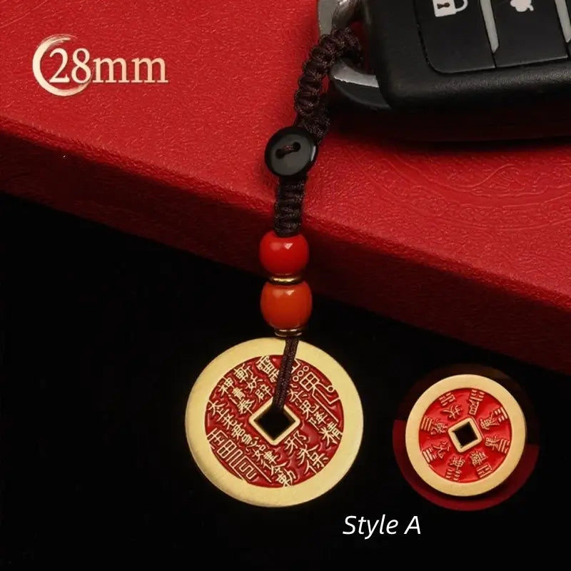 Longhu Mountain Mountain Ghost Blessing Auspicious Coin Pendant / Keychain-LuckyCharms.Shop