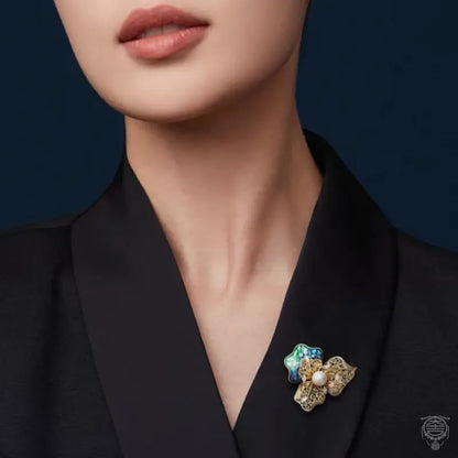 Heritage Floral Brooch - Mother of Pearl Shell & Freshwater Pearl Pin