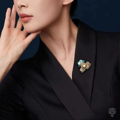Heritage Floral Brooch - Mother of Pearl Shell & Freshwater Pearl Pin