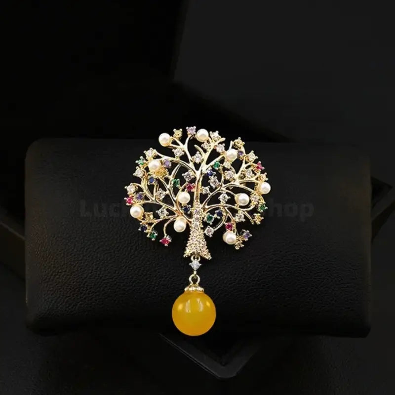 Lucky Money Tree Colorful Brooch - Auspicious Accessory-LuckyCharms.Shop