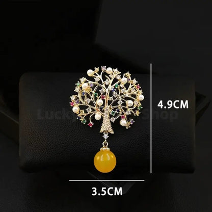 Lucky Money Tree Colorful Brooch - Auspicious Accessory-LuckyCharms.Shop