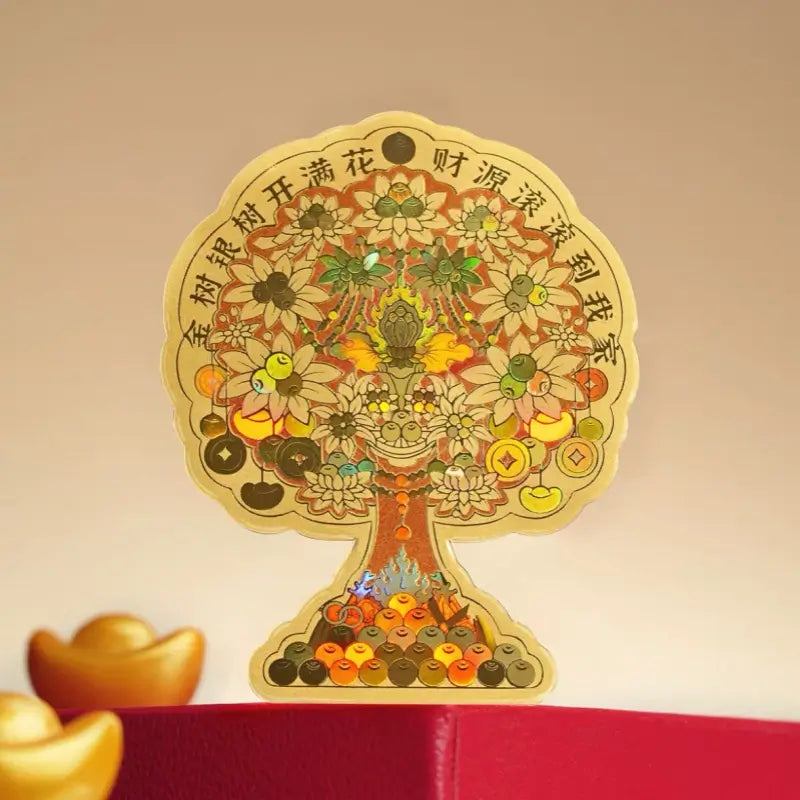 Potala Sanctuary Tibetan Wealth Tree 24K Pure Gold Phone Decal