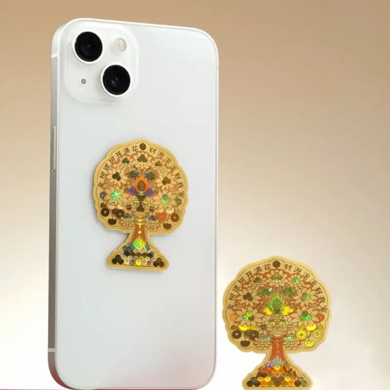 Potala Sanctuary Tibetan Wealth Tree 24K Pure Gold Phone Decal