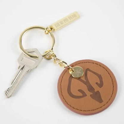 Chinese Zodiac Leather Oracle Bone Script Keychain-LuckyCharms.Shop