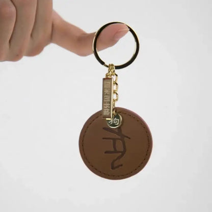 Chinese Zodiac Leather Oracle Bone Script Keychain-LuckyCharms.Shop