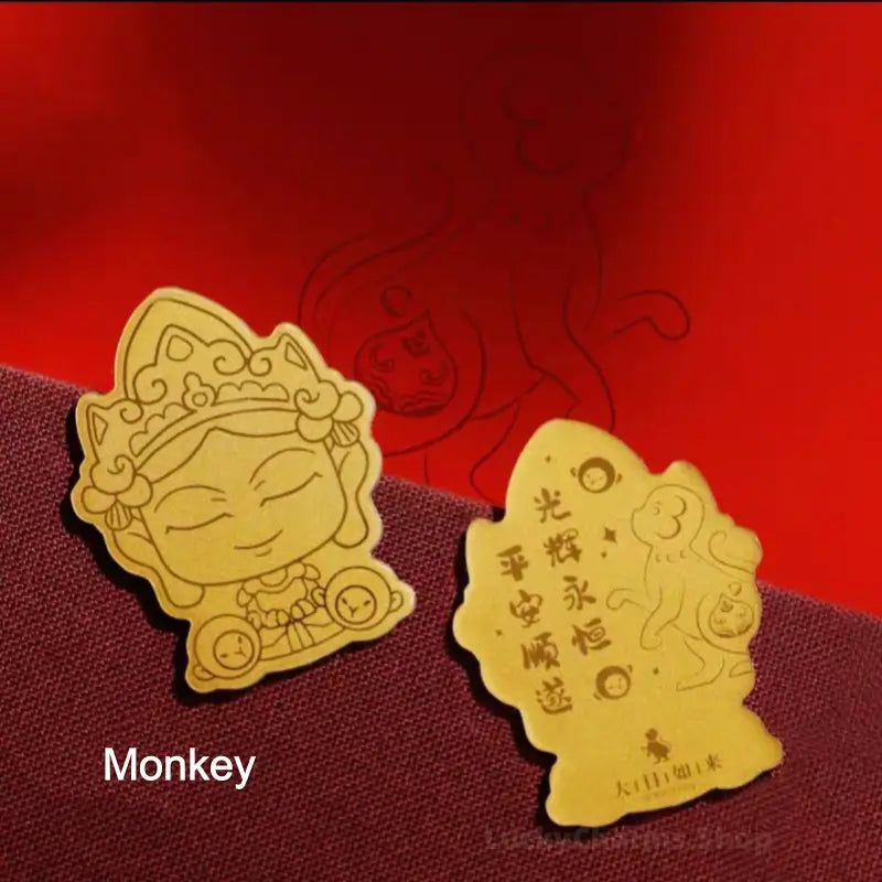 Dunhuang Academy Zodiac Guardian Buddha Gold Phone Sticker | 999 Pure Gold 2mg, Oil Pressure Craft, Authorized Certificate, Gift Box Package-LuckyCharms.Shop
