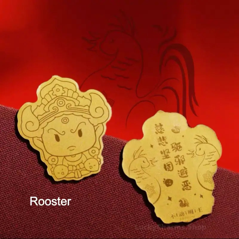 Dunhuang Academy Zodiac Guardian Buddha Gold Phone Sticker | 999 Pure Gold 2mg, Oil Pressure Craft, Authorized Certificate, Gift Box Package-LuckyCharms.Shop