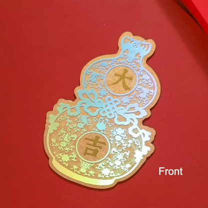 Forbidden City Style Ultra-Thin 999 Pure Gold Lucky Gourd Phone Back Sticker | 2 Styles (Gold, Iridescent)-LuckyCharms.Shop