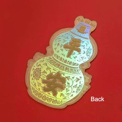 Forbidden City Style Ultra-Thin 999 Pure Gold Lucky Gourd Phone Back Sticker | 2 Styles (Gold, Iridescent)-LuckyCharms.Shop