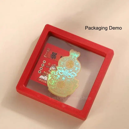 Forbidden City Style Ultra-Thin 999 Pure Gold Lucky Gourd Phone Back Sticker | 2 Styles (Gold, Iridescent)-LuckyCharms.Shop