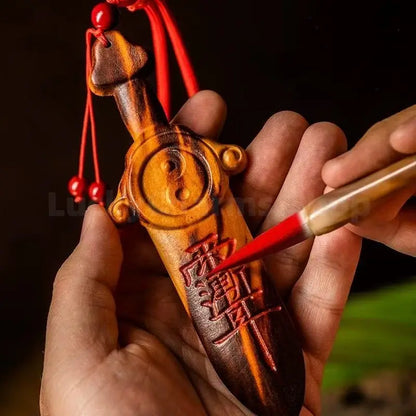 Natural Lightning-Struck Wood Taoist Big Dipper Peach Wood Sword YINYANG-LuckyCharms.Shop