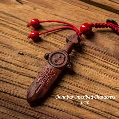 Natural Lightning-Struck Wood Taoist Big Dipper Peach Wood Sword YINYANG-LuckyCharms.Shop