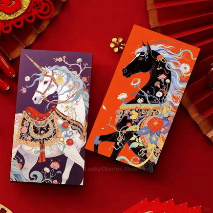 2026 Year of the Horse Chinese Trendy Illustration Creative Red Envelope Set-LuckyCharms.Shop