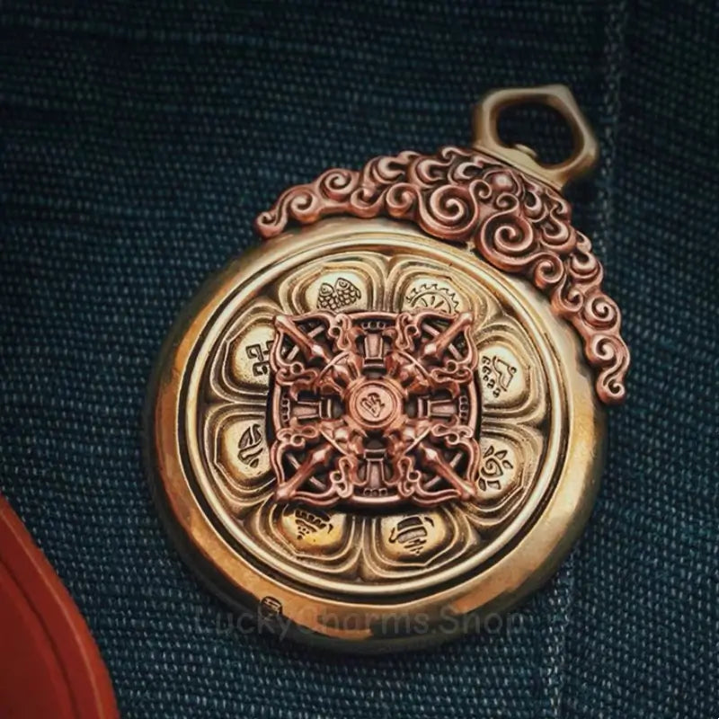 Tibetan Nine Palaces Eight Trigrams Rotating Pendant - Yongle Era Talisman